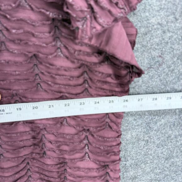 Elementz Blouse Women 3X Plus Purple Short Sleeve Ruffle Pullover Casual Solid - Picture 5 of 7